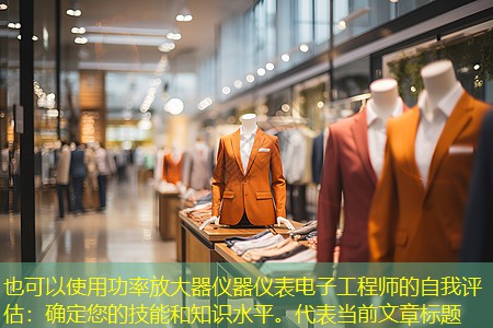 功率放大器仪器仪表电子工程师的自我评估：确定您的技能和知识水平。